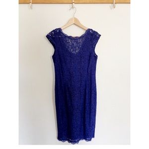 Royal Blue Birdseye Lace Dress
